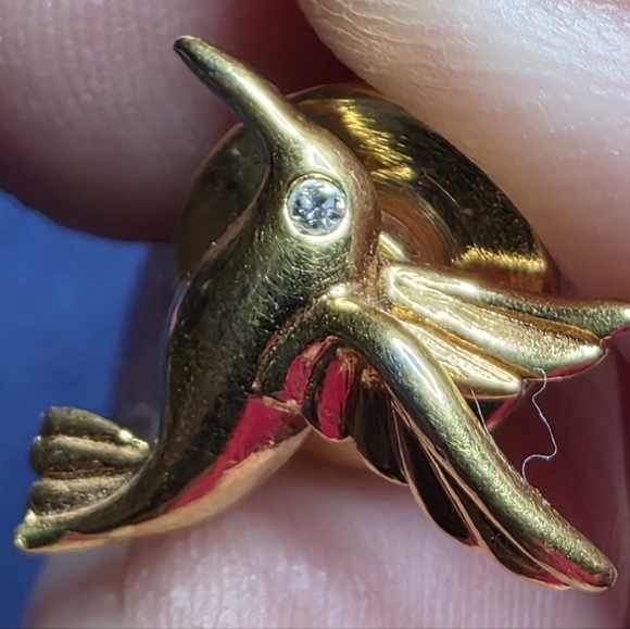 Jewelry - Gold Hummingbird Bird Mini Lapel Tie Pin 632